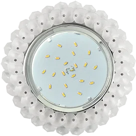Ecola GX53 H4 5341 Glass Круглый с хрусталиками Матовый /Хром 56x120 (к+)