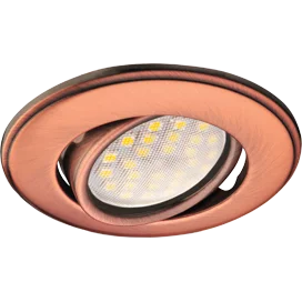 Ecola MR16 DH03 GU5.3 Светильник встр. поворотный выпуклый (скрытый крепеж лампы) Медь 25x88 (kd74)