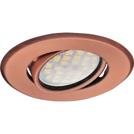 Ecola MR16 DH09 GU5.3 Светильник встр. поворотный плоский (скрытый крепеж лампы) Медь 25x90 (кd74)