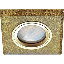 Ecola MR16 DL1651 GU5.3 Glass Стекло Квадрат скошенный край Золотой блеск / Золото 25x90x90 (кd74)