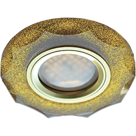 Ecola MR16 DL1653 GU5.3 Glass Стекло Круг с вогнутыми гранями Золотой блеск / Золото 25x90 (кd74)