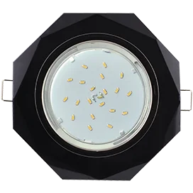 Ecola GX53 H4 5312 Glass Стекло 8-угольник с прямыми гранями черный хром - черный 38x133 (к+)
