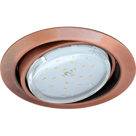 Ecola GX53 FT9073 светильник встраиваемый поворотный черненая медь (antique copper) 40x120