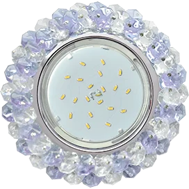 Ecola GX53 H4 5341 Glass Круглый с хрусталиками Прозрачный и Аметист /Хром 56x120 (к+)