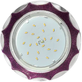 Ecola GX53 H4 DL3902 светильник встраив. без рефл. Звезда под стеклом Фиолетовый блеск / хром 106х38 (к+)