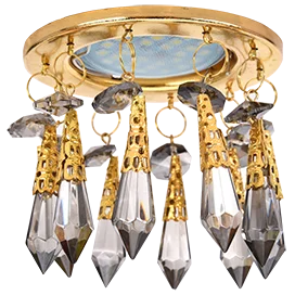 Ecola MR16 CR1004 GU5.3 Glass Стекло Круг "Восточный стиль" на коротком подвесе Тонированный / Золото 84x100