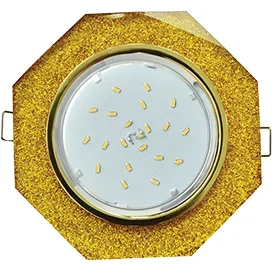 Ecola GX53 H4 5312 Glass Стекло 8-угольник с прямыми гранями золото - золотой блеск 38x133 (к+)