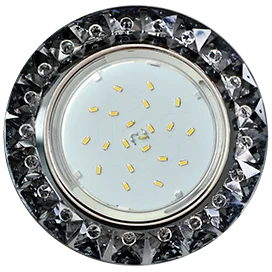 Ecola GX53 H4 5361 Glass Круг с крупными стразами Конус/фон черн./центр.часть хром 52x120 (к+)