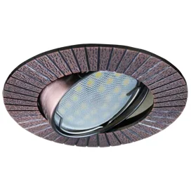 Ecola MR16 DL119 GU5.3 Светильник встр. литой поворотный Рифленые лучи Черненая Медь 25x91
