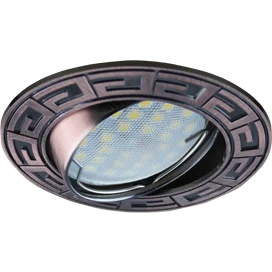 Ecola MR16 DL110 GU5.3 Светильник встр. литой поворотный Антик Черненая Медь 24x86