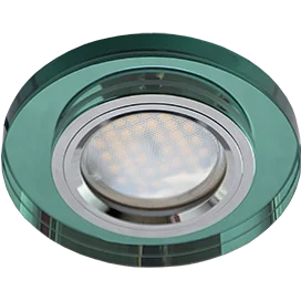 Ecola MR16 DL1650 GU5.3 Glass Стекло Круг Изумруд / Хром 25x95 (кd74)