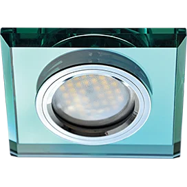 Ecola MR16 DL1651 GU5.3 Glass Стекло Квадрат скошенный край Изумруд / Хром 25x90x90 (кd74)