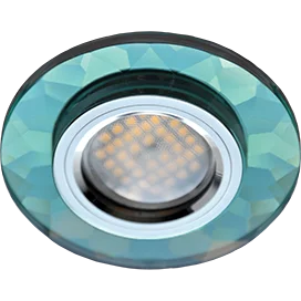 Ecola MR16 DL1654 GU5.3 Glass Стекло Круг граненый Изумруд / Хром 25x90 (кd74)