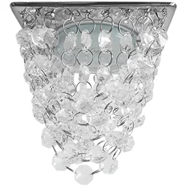 Ecola GX53 H4 5358 Glass Квадрат "Хрустальная гроздь" Прозрачный / Хром 150x110x110 (к+)