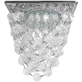 Ecola GX53 H4 5358 Glass Квадрат "Хрустальная гроздь" Прозрачный / Хром 150x110x110 (к+)