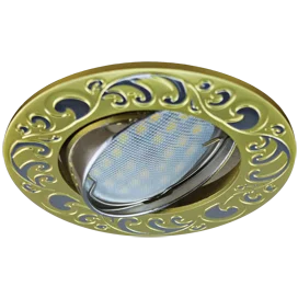 Ecola MR16 DL114 GU5.3 Светильник встр. литой поворотный Лианы Сатин-Золото/Хром 25x90