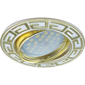 Ecola MR16 DL110 GU5.3 Светильник встр. литой поворотный Антик Хром/Сатин-Золото 24x86
