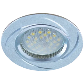 Ecola MR16 DL3181 GU5.3 Светильник встр. литой (скрытый крепеж лампы) матовый Хром/Алюм Вихрь 23x78 (кd74)