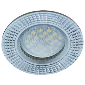 Ecola MR16 DL3182 GU5.3 Светильник встр. литой (скрытый крепеж лампы) матовый Хром/Алюм Рифленые Реснички по кругу 23x78 (кd74)