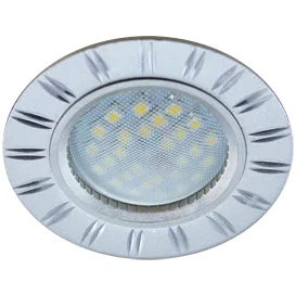 Ecola MR16 DL3184 GU5.3 Светильник встр. литой (скрытый крепеж лампы) матовый Хром/Алюм Двойные Реснички по кругу 23x78 (кd74)