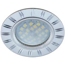 Ecola MR16 DL3184 GU5.3 Светильник встр. литой (скрытый крепеж лампы) матовый Хром/Алюм Двойные Реснички по кругу 23x78 (кd74)