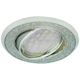 Ecola MR16 DL39 GU5.3 Светильник встр. литой поворотный Круг под стеклом Серебряный блеск/Хром 23x88