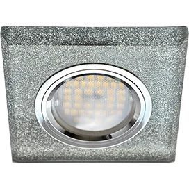 Ecola MR16 DL1651 GU5.3 Glass Стекло Квадрат скошенный край Серебряный блеск / Хром 25x90x90 (кd74)