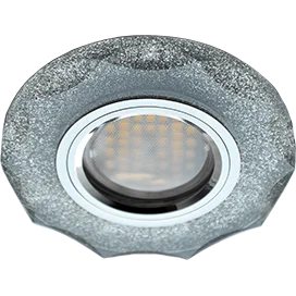 Ecola MR16 DL1653 GU5.3 Glass Стекло Круг с вогнутыми гранями Серебряный блеск / Хром 25x90 (кd74)