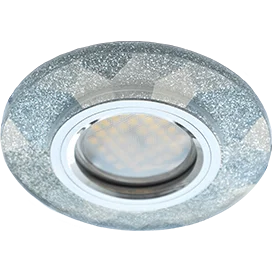 Ecola MR16 DL1654 GU5.3 Glass Стекло Круг граненый Серебряный блеск / Хром 25x90 (кd74)