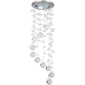 Ecola MR16 CR1010 GU5.3 Glass Стекло Круг "Хрустальная нить" Прозрачный / Хром 84x290