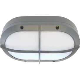 Ecola GX53 LED B4148S светильник накладной IP65 матовый Овал с решеткой алюмин. 2*GX53 Серый 215x135x65