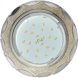 Ecola GX53 H4 DL3902 светильник встраив. без рефл. Звезда под стеклом Серебряный блеск / хром 106х38 (к+)