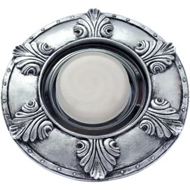 Ecola накладка широкая гипсовая "листья" для встр. свет-ка GX53 H4 черненое серебро 19х195