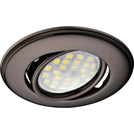 Ecola MR16 DH03 GU5.3 Светильник встр. поворотный выпуклый (скрытый крепеж лампы) Черный Хром 25x88 (кd74)