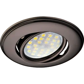 Ecola MR16 DH03 GU5.3 Светильник встр. поворотный выпуклый (скрытый крепеж лампы) Черный Хром 25x88 (кd74)