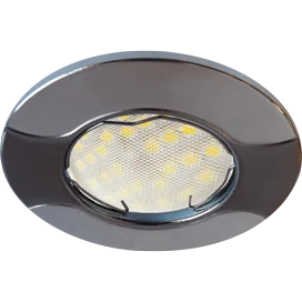 Ecola MR16 HL029S GU5.3 Светильник встр. Волна Черный Хром/Хром 22x82 (кd74)