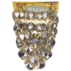 Ecola MR16 CR1014 GU5.3 Glass Стекло Квадрат "Хрустальная гроздь" Тонированный / Золото 80x80x140
