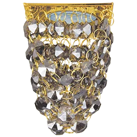 Ecola MR16 CR1014 GU5.3 Glass Стекло Квадрат "Хрустальная гроздь" Тонированный / Золото 80x80x140