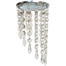 Ecola GX53 H4 5343 Glass Круг с продолговатыми хруст. на подвесе "под скос" Прозрачный / Хром 240x110 (к+)