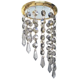 Ecola GX53 H4 5343 Glass Круг с продолговатыми хруст. на подвесе "под скос" Тонированный / Золото 240x110 (к+)