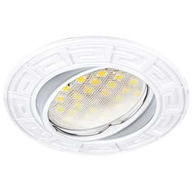 Ecola MR16 DL110 GU5.3 Светильник встр. литой поворотный Антик Белый 24x86