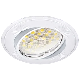Ecola MR16 DL21 GU5.3 Светильник встр. литой поворотный искр.гравир. Четыре цветка Белый 23x84