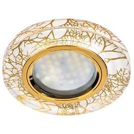 Ecola MR16 DL1650 GU5.3 Glass Стекло Круг Золото на белом / Золото 25x95 (кd74)