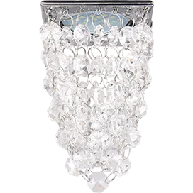 Ecola MR16 CR1014 GU5.3 Glass Стекло Квадрат "Хрустальная гроздь" Прозрачный / Хром 80x80x140