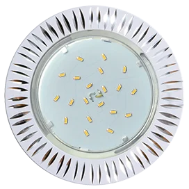 Ecola GX53 H4 DL5383 светильник встраив. без рефл. Рифленые реснички Белый/Алюм 20x110 (к+)