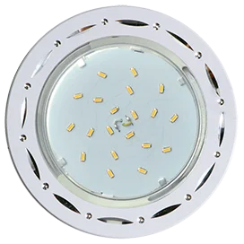 Ecola GX53 H4 DL5385 светильник встраив. без рефл. Точки-полоски по кругу Белый/Алюм 20x110 (к+)