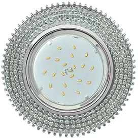 Ecola GX53 H4 5362 Glass Круг с прозр.стразами (оправа хром)/фон зерк./центр.часть хром 40x120 (к+)