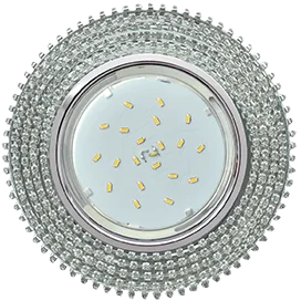 Ecola GX53 H4 5362 Glass Круг с прозр.стразами (оправа хром)/фон зерк./центр.часть хром 40x120 (к+)