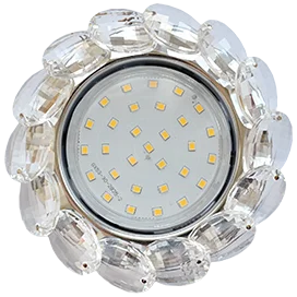 Ecola GX53 H4 5342 Glass Круглый с большими хрусталиками Прозр. /Хром 56x125 (к+)