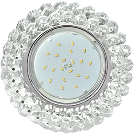 Ecola GX53 H4 5341 Glass Круглый с хрусталиками Прозрачный /Хром (светильник) 56x120 (к+)
